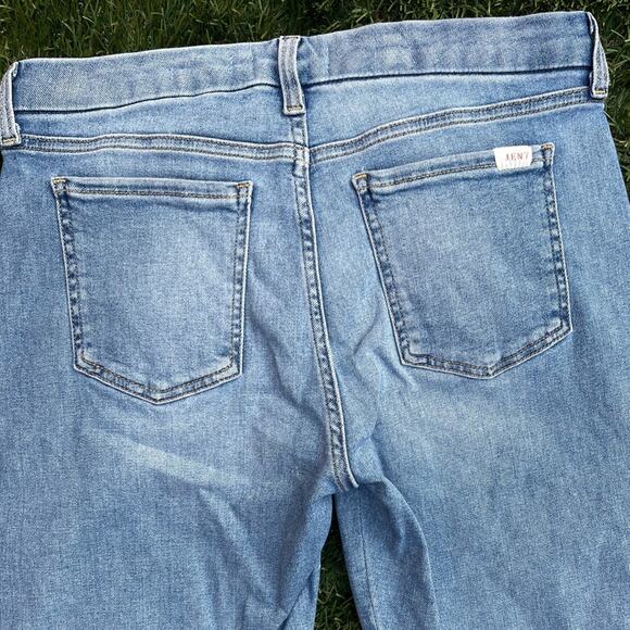 Jen7 for 7 For All Mankind Crest Ankle Straight Snakeskin Stripe Denim Jeans 8 - Picture 9 of 10